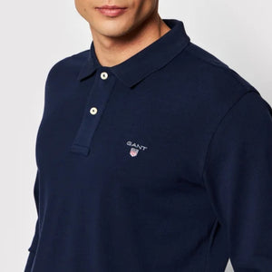 Polo Longsleeve Shirt GANT Navy Blue