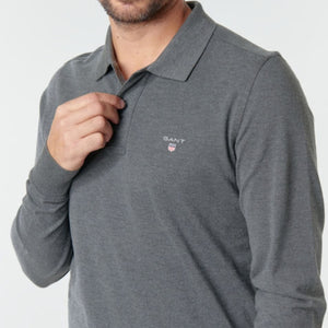 Polo Longsleeve Shirt GANT Grey