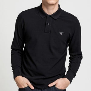 Polo Longsleeve Shirt GANT Black